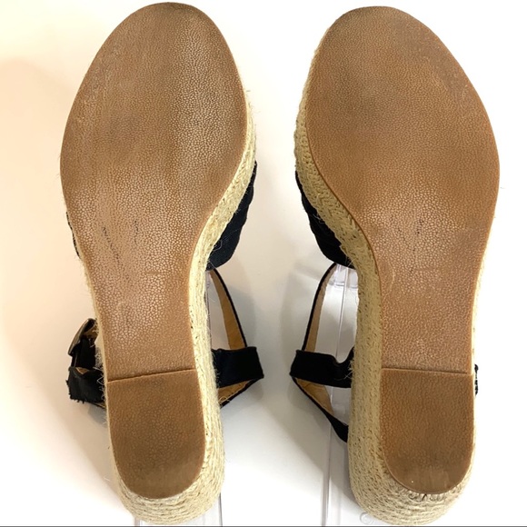 Steve Madden Women's Radley Espadrille Wedge T-Strap Peep Toe Sandal in Black - Picture 13 of 16